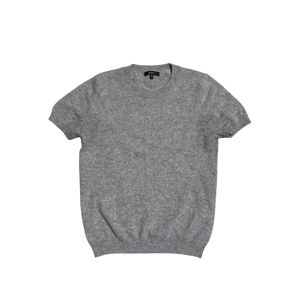 Quince Mongolian Cashmere Tee HEATHER GRAY Size Medium